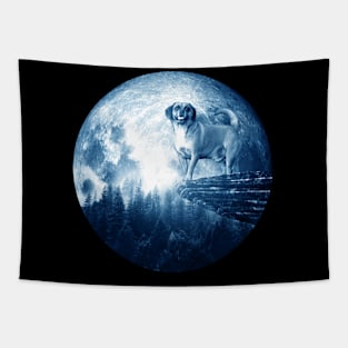 Puggle Dog Moon Dog Mom Dad Women Men Dog Lovers Tapestry