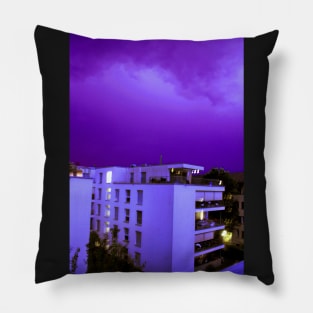 stormy lightning weather photography Pillow