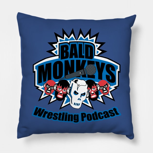 Bald Monkeys Wrestling Podcast Pillow by TBM Christopher