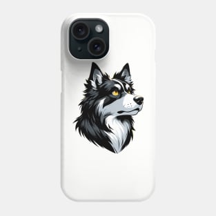 Stunning and Cool Australian Kelpie Monochrome and Gold Portrait for Father's Day Phone Case