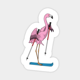 Flamingo Skier Ski Magnet