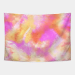 Vibrant Pink and Orange Tie-Dye Tapestry