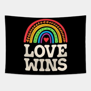 Lgbtq Love Wins Gay Pride Lgbt Ally Rainbow Flag Tapestry