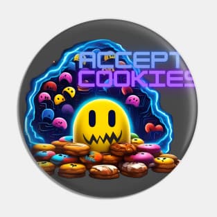 PAC-MAN inspired cookies eating smile - accept cookies? Pin