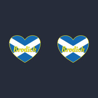 Brodick Scotland UK Scotland Flag Heart T-Shirt