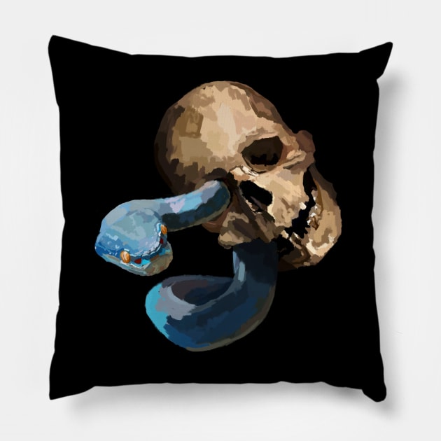 Serpent and the skull Pillow by BertanB