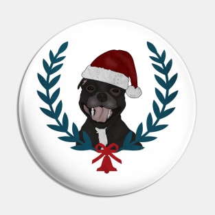 Xmas Pitbull Santa Claus Dog Lover Pin