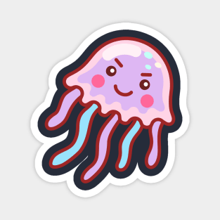 Evil Cotton Candy Jellyfish Minimal Magnet