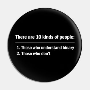 10 Kinds of People - white text Pin