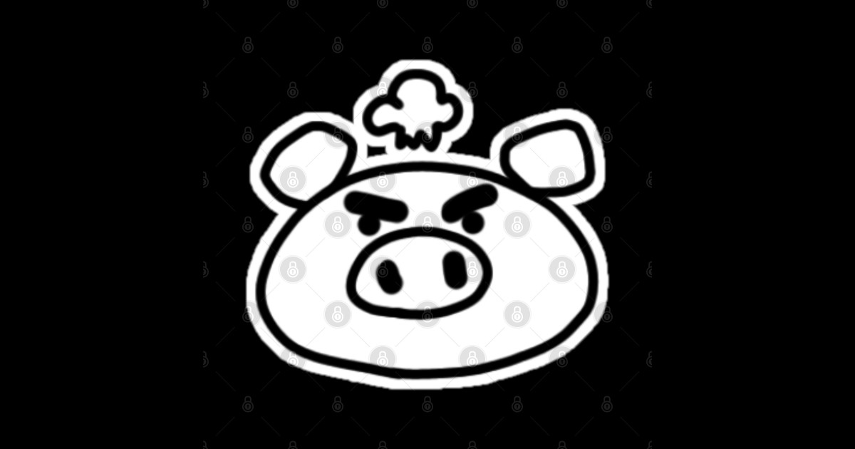 Angry Boo the kawaii pig. - Kawaii - Sticker | TeePublic