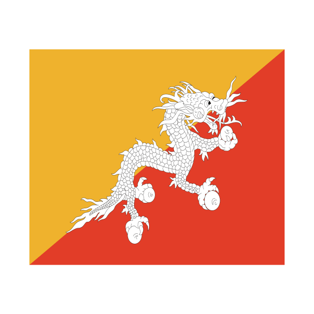 Bhutan flag by flag for all