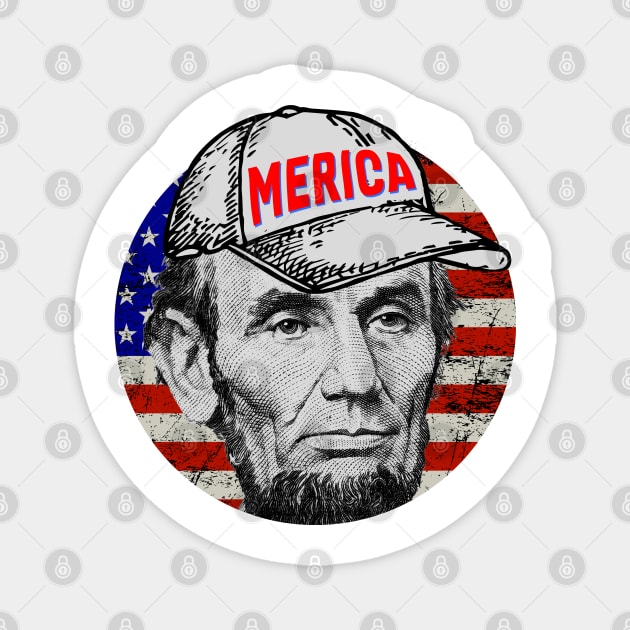 Abraham Lincoln -  MERICA Magnet by LAKOSH