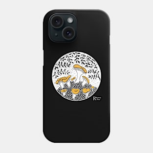 Hedgehog Mushrooms on white background - for dark color Phone Case