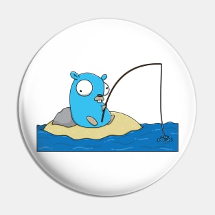 Fishing Gopher Pin