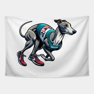 Marathon Master: Greyhound's Race Day Tapestry