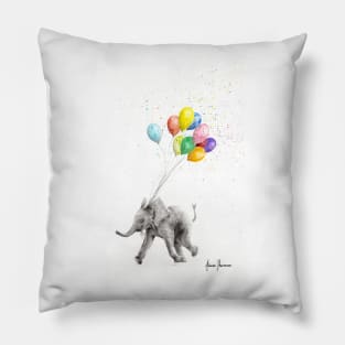 The Elephant and The Balloons Pillow