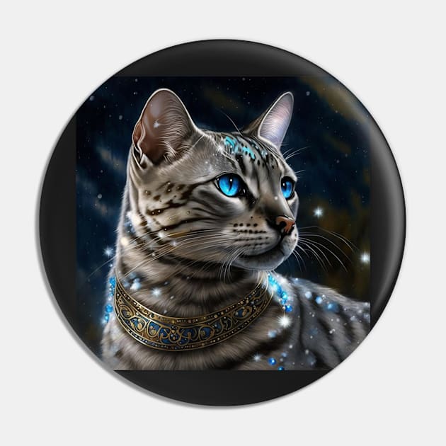 Royal Silver Bengal Cat Pin by Enchanted Reverie