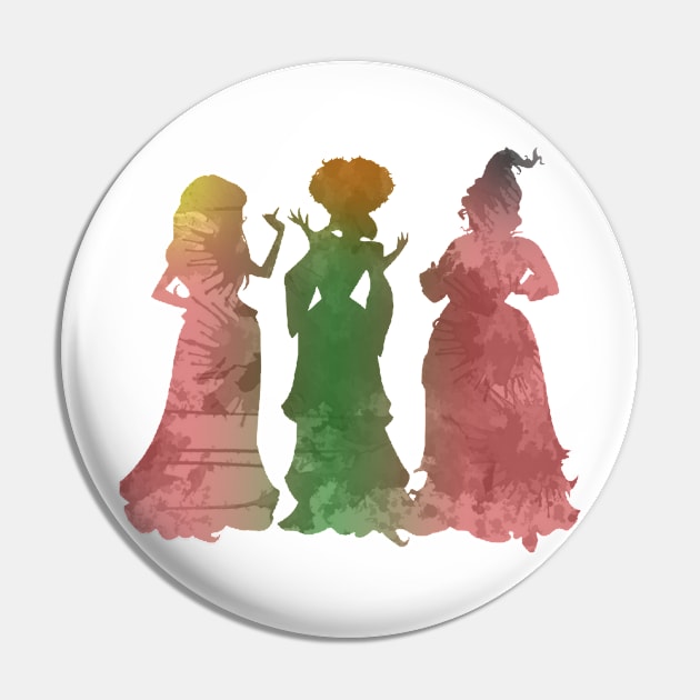 Witches Inspired Silhouette Pin by InspiredShadows