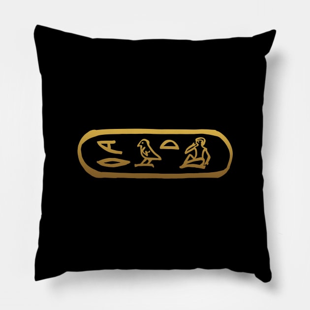 Love in Ancient Egyptian Hieroglyphics Pillow by hybridgothica