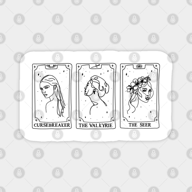 ACOTAR Archeron Sisters Minimalist Tarot Magnet by baranskini