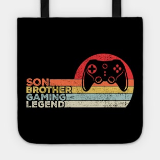 Son. Brother, Gaming Legend Funny Gaming Quote Retro Gamer Gift Tote