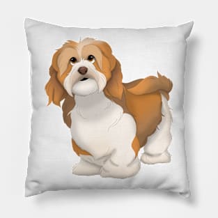 Havanese Dog Color 3 Pillow