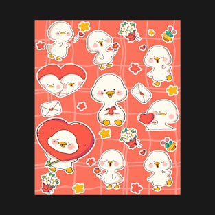 Adorable Baby Ducks Pattern Cute Valentine Gifts Ideas T-Shirt