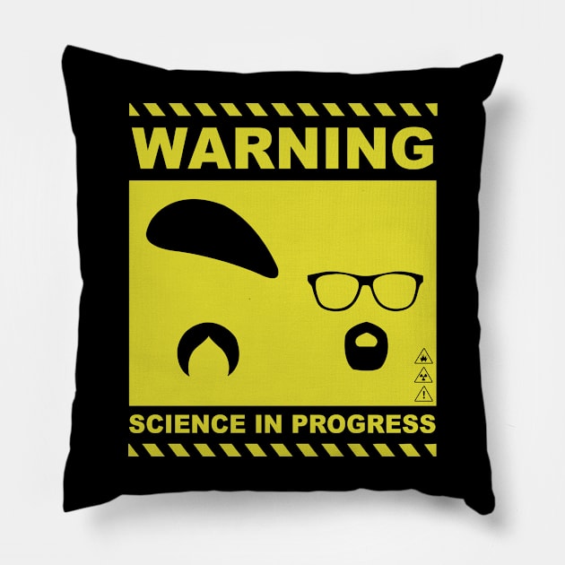 MythBusters warning science in progress Pillow by Ac Vai