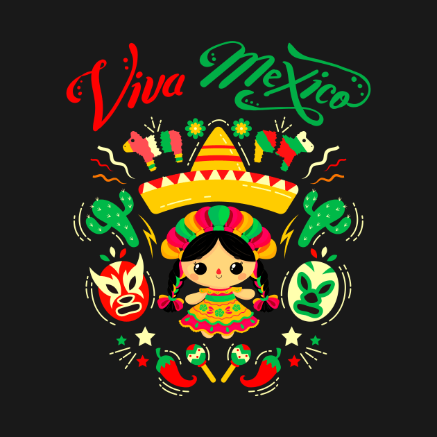 Viva Mexico Mexican Independences Day - I Love Mexico by JennyArtist