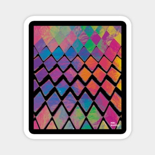 Colorful Metallic Diamond Wave - Pink-ish Magnet