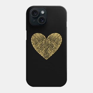 The cross of Jesus Christ drawn inside the heart Phone Case