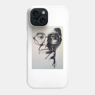 Man with Glasses Thinking Ink Drawing Phone Case