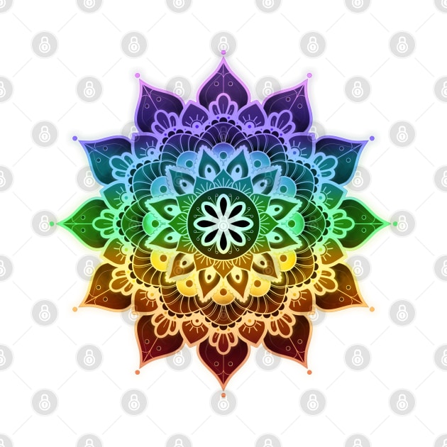 Mandala of Chakras in the 7 colors of the rainbow by AudreyJanvier