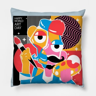 World Art Day Paint Pillow