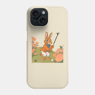 Golfing Rabbit Dad Bunny Lover is a Golfer in the Golf Club Tournament Phone Case