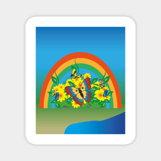 Fresh Nature Rainbow Butterflies Magnet