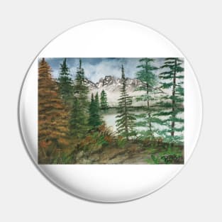 Landscape mountains painting Pin