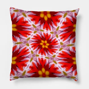 Red Floral Pattern Pillow