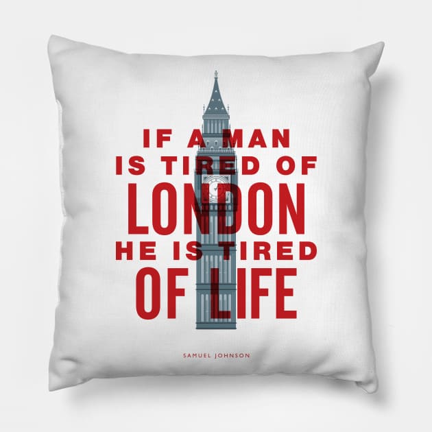 If A Man is Tired of London He is Tired of Life Pillow by MotivatedType