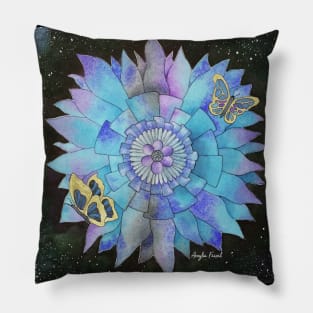 Flower and Butterfly mandala Pillow