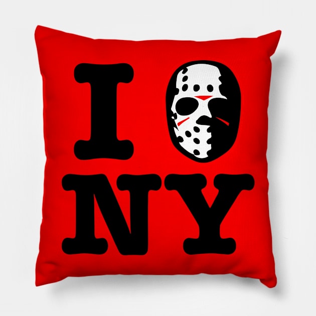 I hockey mask new york! Pillow by GodsBurden