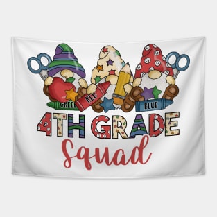 Cute Gnomes Funny 4th Grade Squad Back To School Teacher Gift Tapestry