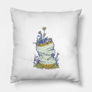 Reclamation || Hipster Floral Beercan Illustration by Chrysta Kay Pillow