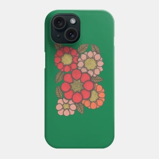 Flower Power, orange and pink, retro florals Phone Case