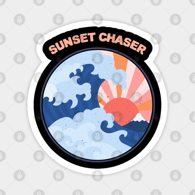 Sunset Chaser Waves Magnet by Rayrock76