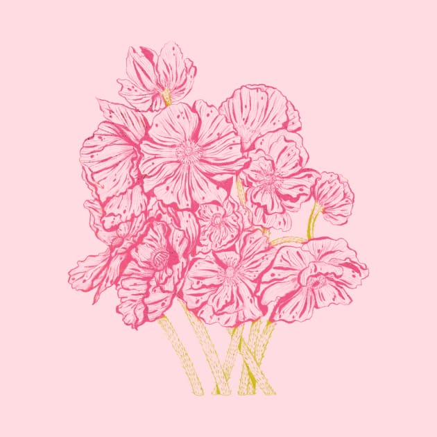 Pink Poppy Flowers by Maddyslittlesketchbook