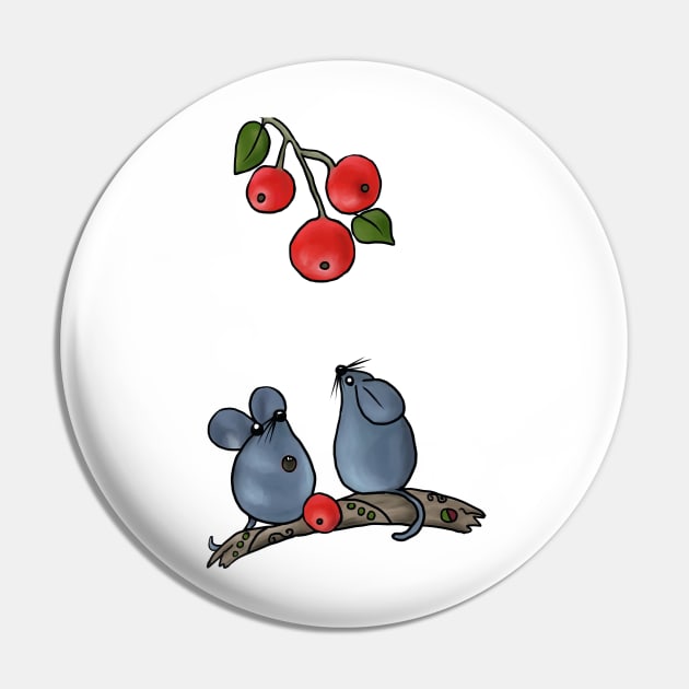 Maus mit Beeren Pin by Blumchen