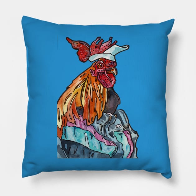 Talk to the Hand Rooster from the 90's Pillow by JenTheTracy