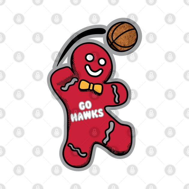 Atlanta Hawks Gingerbread Man by Rad Love