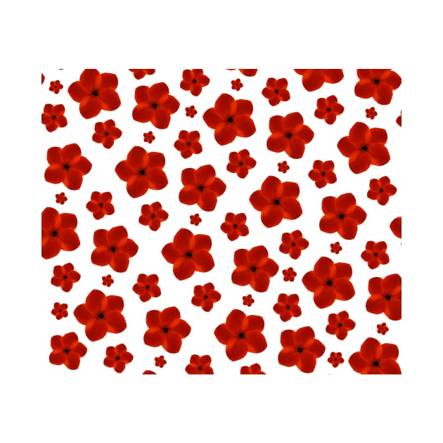 Boho Red Flower Pattern by TintedRed